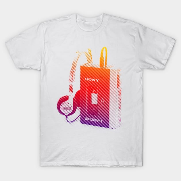 Vintage Style Walkman Aesthetic Design T-Shirt by DankFutura